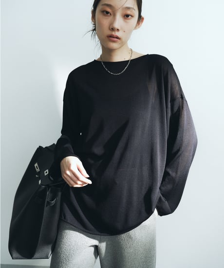 【FINE】sheer drape long sleeve/2color