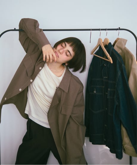 check design shirt jacket / 2color