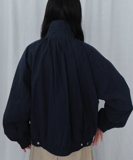 drawstring collar blouson / 2color