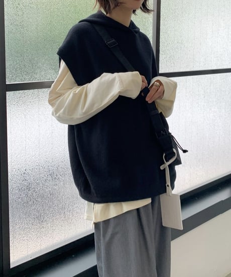 hoodie vest/2color