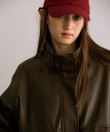 fake leather blouson/2color
