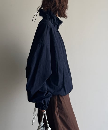 gather stand collar track jacket / 2color