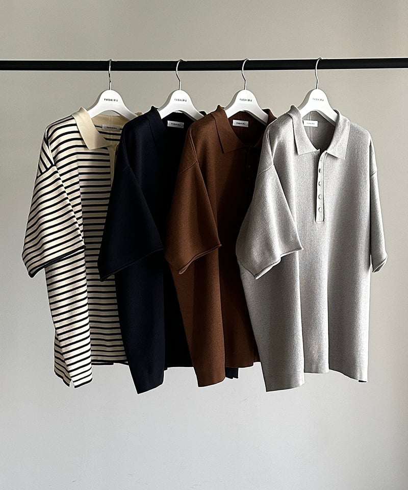 ★新品タグ付き★FASHIRU ビッグポロニット ネイビー NEW COLOR】big polo knit / 2color | F A S H I R U