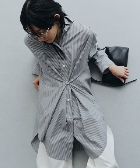 【FINE】center twist gather shirt OP