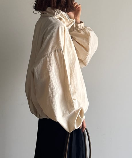 gather stand collar track jacket / 2color