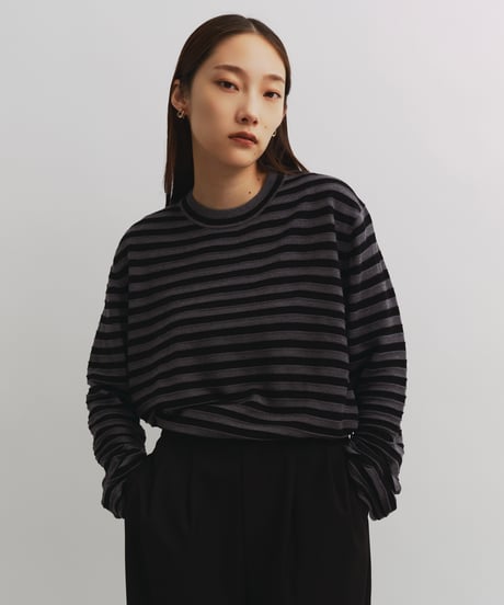 【FINE】silk & merino wool comfort border/3color