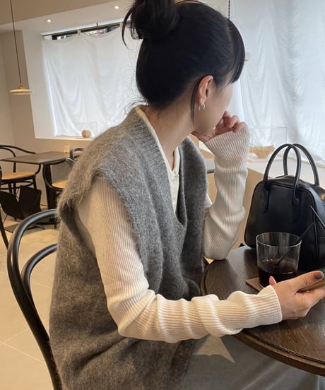 wool blend polo knit sweater/3color