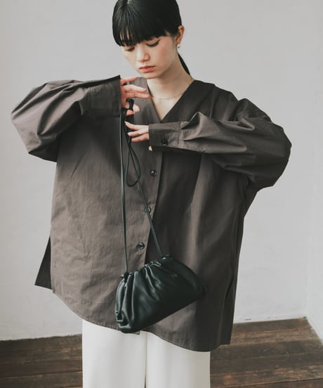 cotton v neck blouse/3color