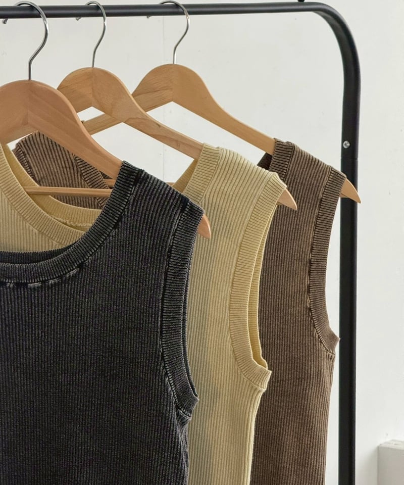 stone wash rib tank top | F A S H I R U