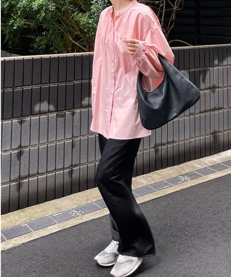 stand collar volume sleeve blouse/2color