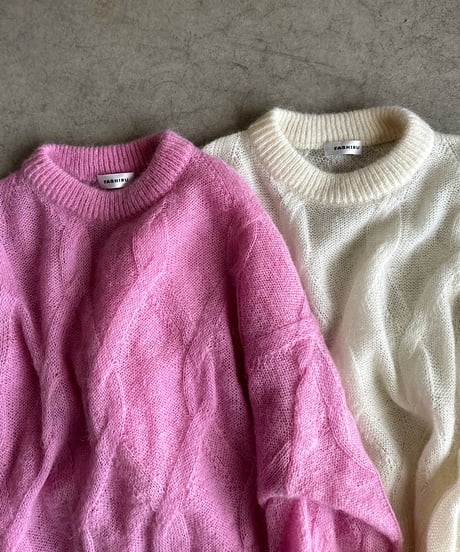 patterned mesh knit/2color