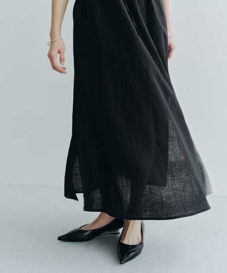【FINE】tencel linen shirt dress