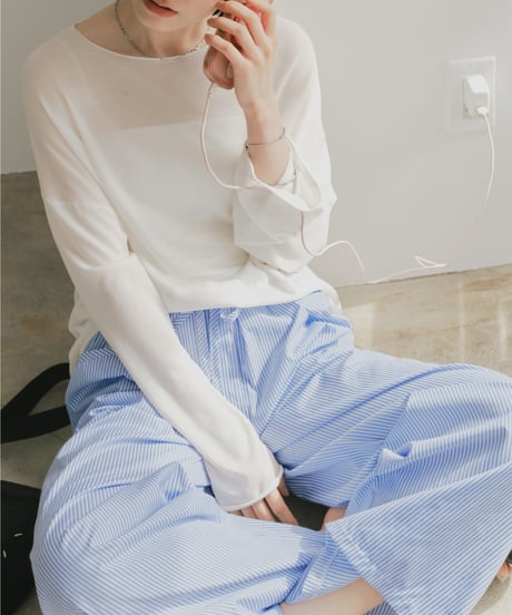 stripe easy pants