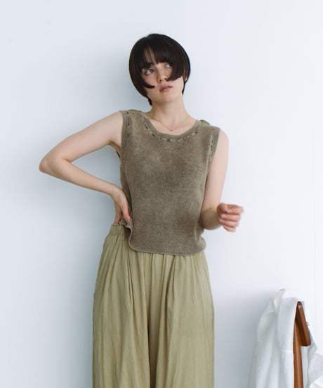 stone wash rib tank top