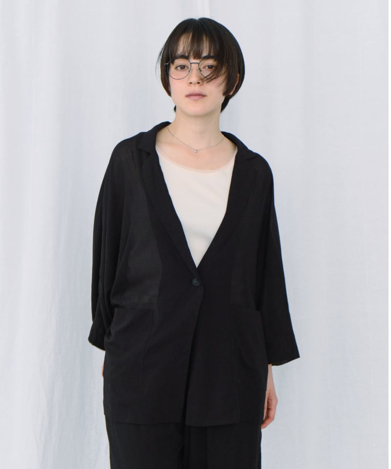 sheer dolman sleeves jacket | F A S H I R U