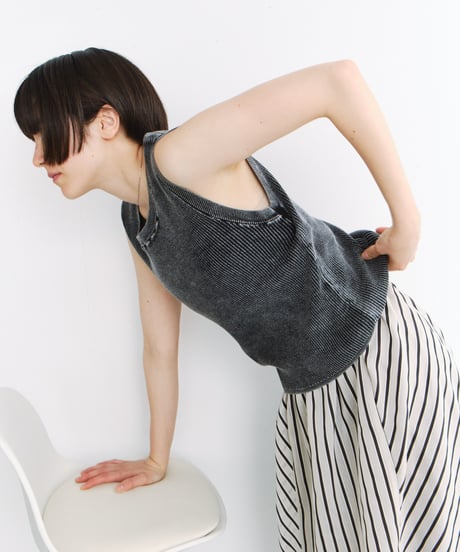 stone wash rib tank top