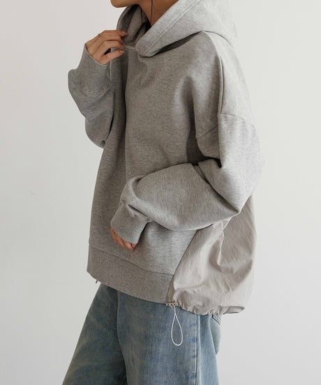 back switching sweat hoodie/2color