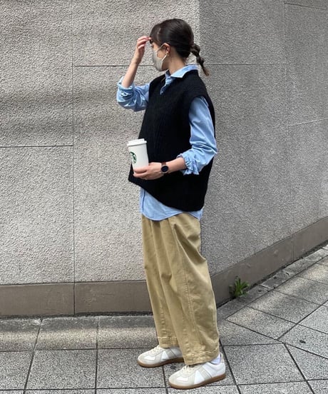 wide tapered pants/3colors