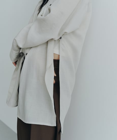 【FINE】wrap side soft linen shirt/2color