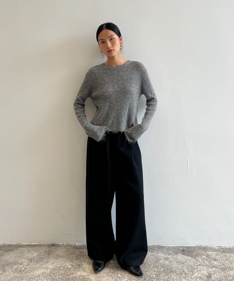【FINE】layered waist wool pants/3color/2size