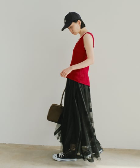 airy line tulle skirt/2color