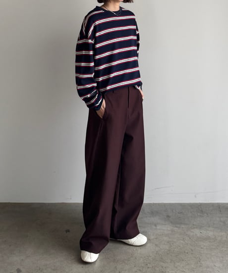 burgundy curve pants/3size