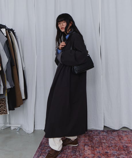 reversible balmacaan long coat / 2color