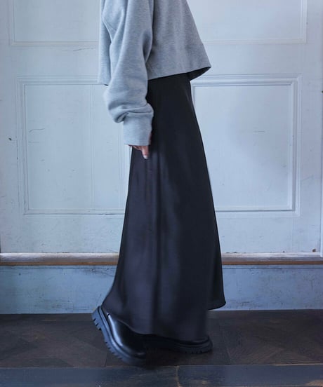 satin flared skirt/2colors/2size