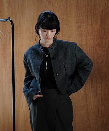 heather stand collar jacket/2size