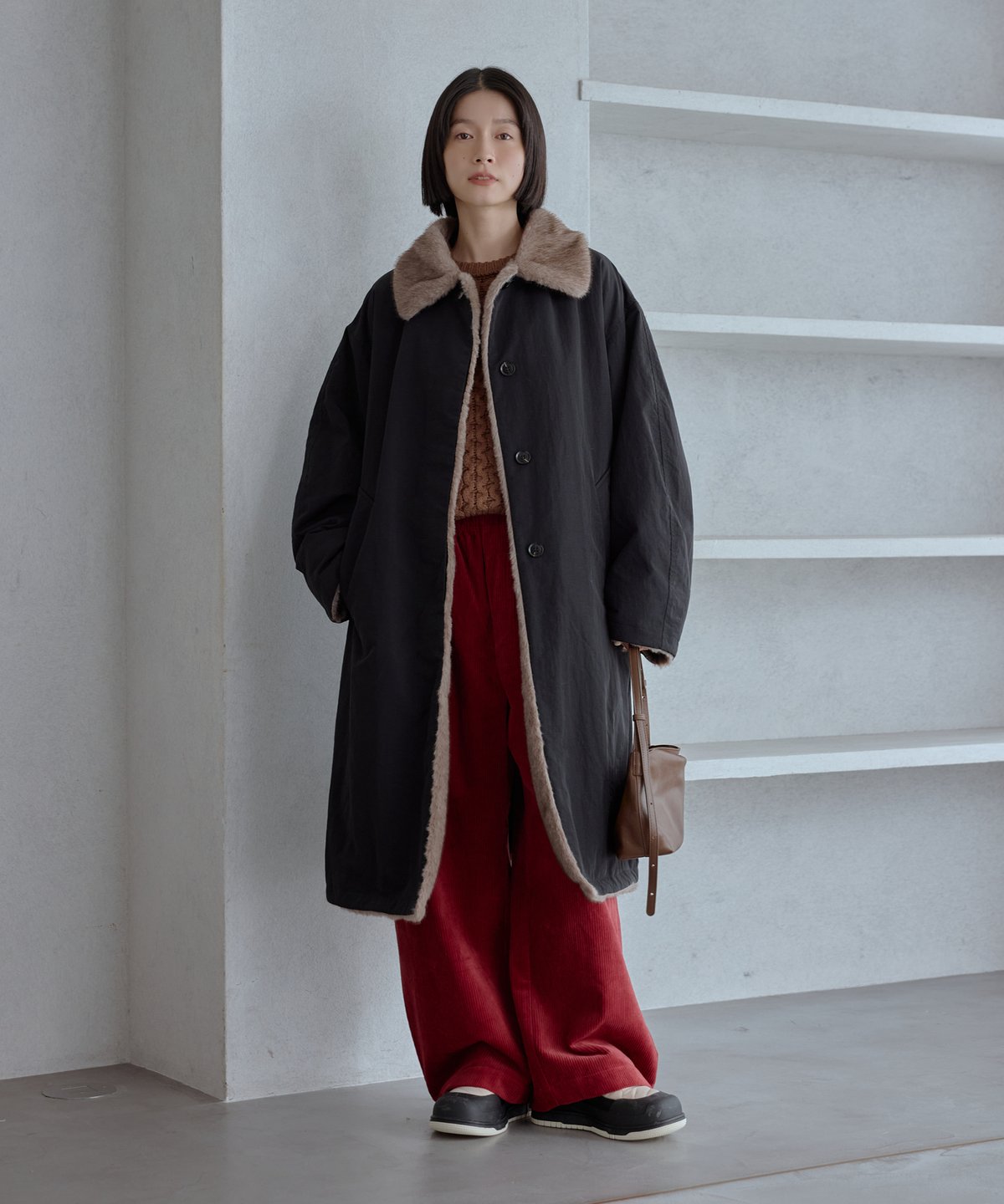 soft fur collar coat | F A S H I R U