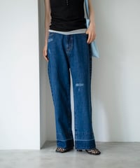 damaged loose straight denim