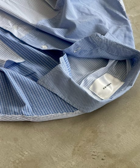 patchwork check oversized shirt