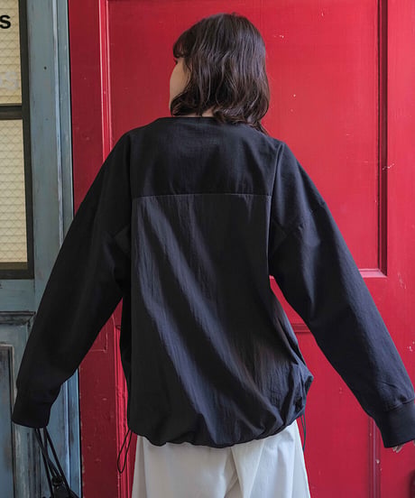 back switching long sleeve pullover/2color