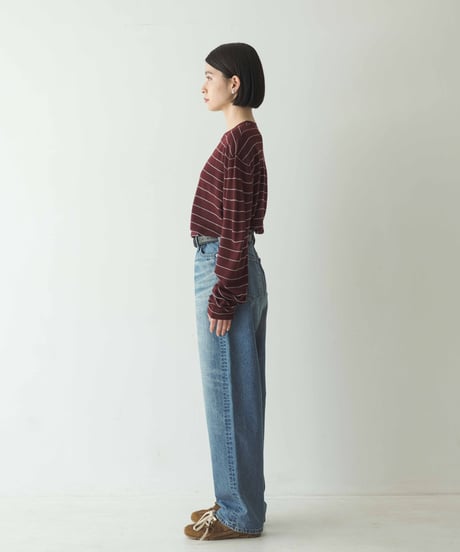 wool blend multi border tops/3color