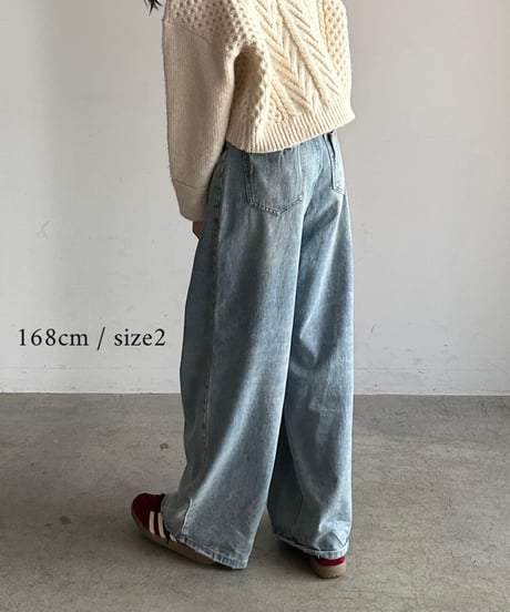 loose denim pants/2size