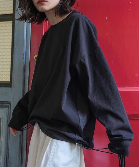 back switching long sleeve pullover/2color