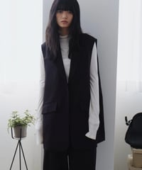 long minimal gilet / 2color（セットアップ対応）