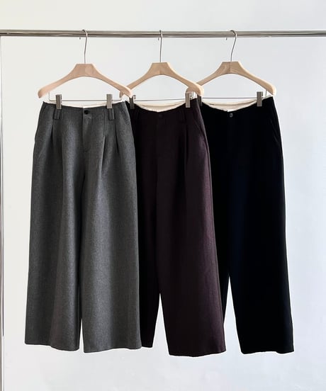 【FINE】layered waist wool pants/3color/2size