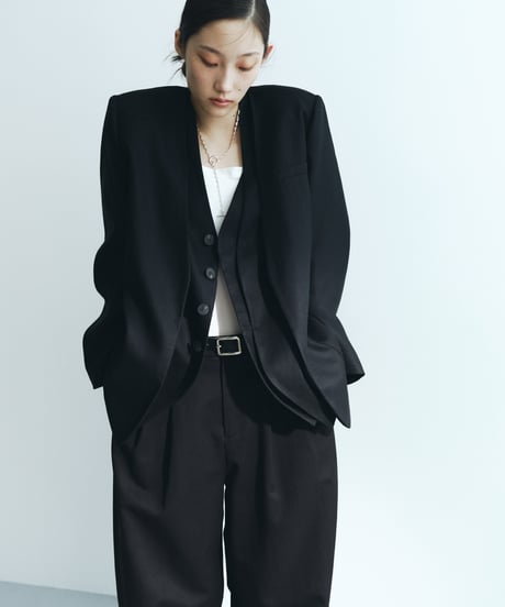 【FINE】tencel front layered vest