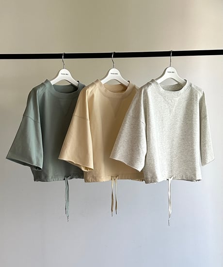 drawstring sweat tee／3color