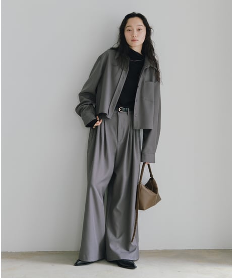 4 tuck drape slack（セットアップ対応)/2size/2color