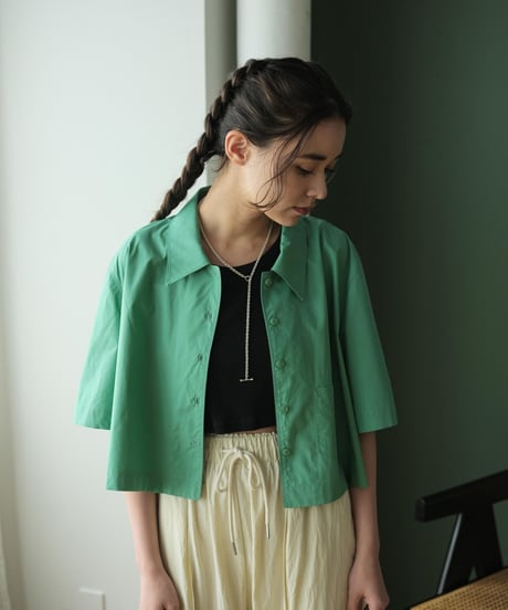 cropped square shirt/3color