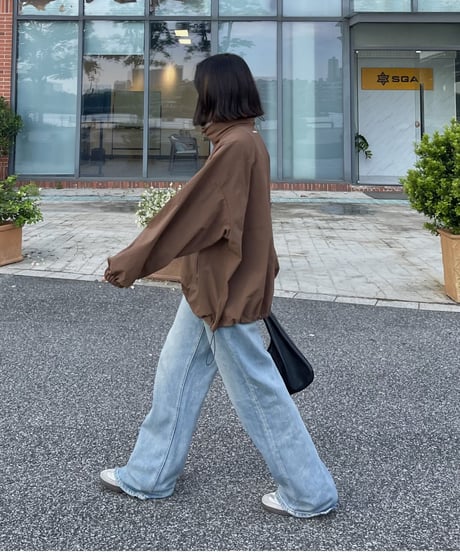 straight denim pants/2color