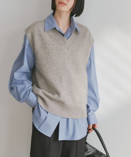 simple Vneck vest/3color