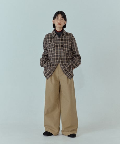 tuck wide chino pants/2color/2size