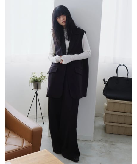 long minimal gilet / 2color（セットアップ対応）