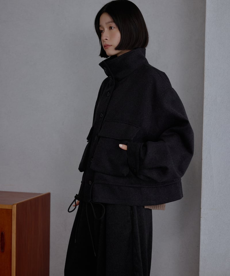 wool blend stand collar jacket/2color | F A S H