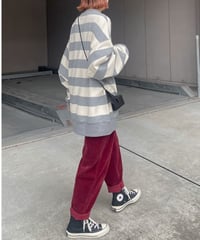 wide border pullover/2color