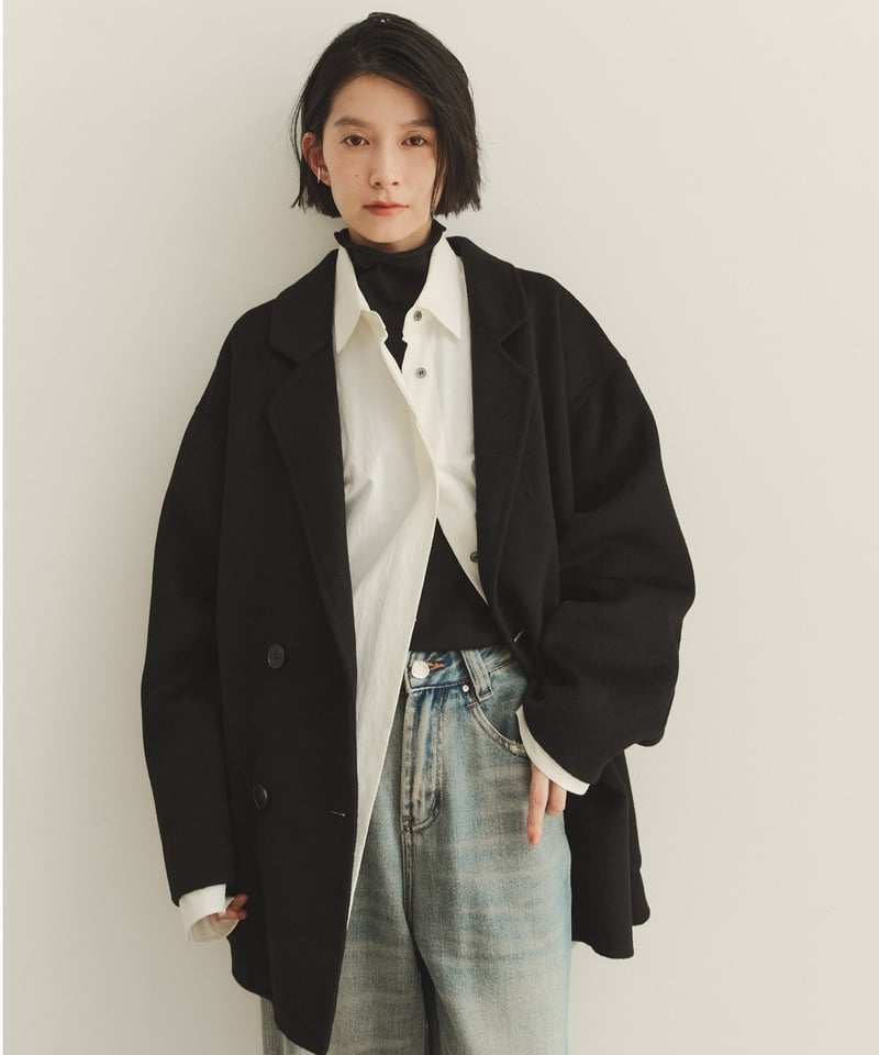 wool double face middle coat/3color | F A S H I wool double face middle coat/3color | F A S H I