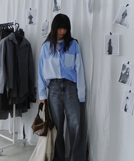 patchwork check oversized shirt